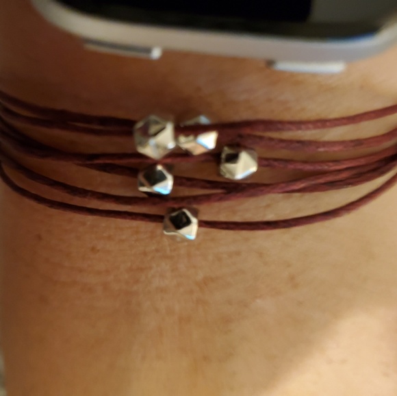 Adjustable Cord and Silver Bracelet - Picture 1 of 4